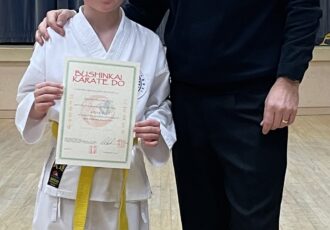| Brody receives his 6th Kyu Certificate |