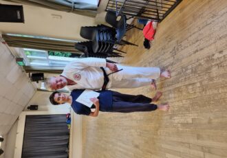 Filipe receives his 7th Kyu presentation