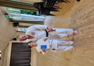 Lucas receives his 7th Kyu presentation